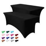 Toalha De Mesa Heochy Para Mesas Retangulares De 6 Pés - Preta (pacote Com 2)