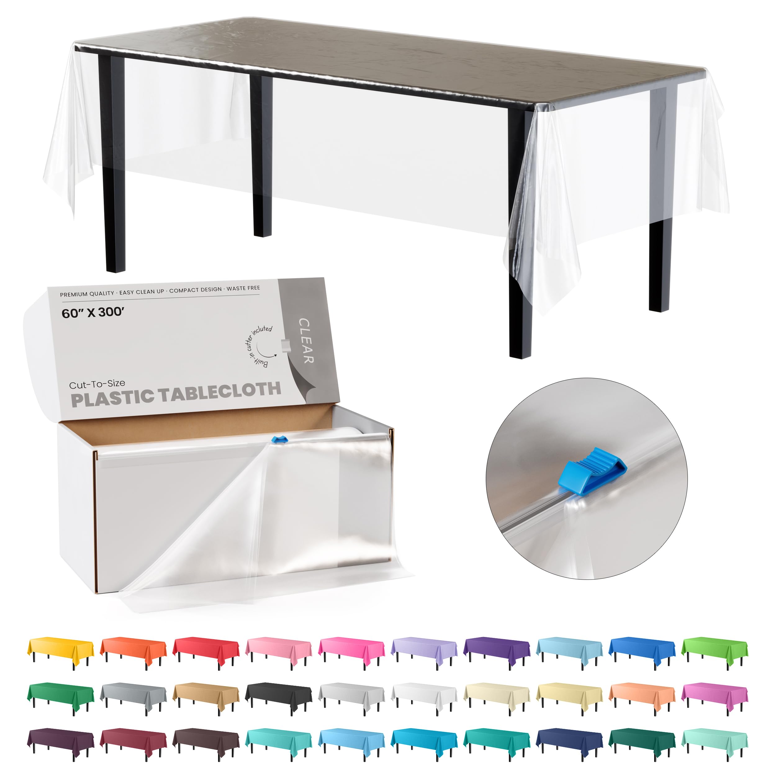 Tampa De Mesa Roll Exquisite Clear Plastic 152cm X 91m