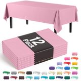 Toalha De Mesa Exquisite Premium Plastic 137cm X 274cm Rosa X12