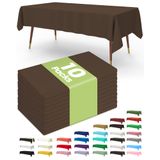 Toalha De Mesa De Plástico Descartável, Pacote Com 10, 137x274cm, Marrom