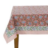 Toalha De Mesa Ridhi Dark Salmon Rosa Algodão 183 X 483 Cm Lavável
