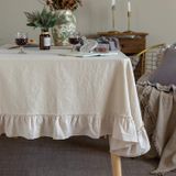 Toalha De Mesa Glory Season Retro Farmhouse Ruffle Cotton 152x213cm