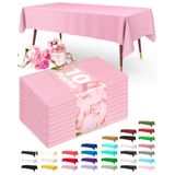 Toalha De Mesa De Plástico Descartável Pureegg, Pacote Com 10, 137x274cm, Rosa