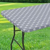 Toalha De Mesa Misaya Vinil Retangular Cinza 30x183cm Impermeável