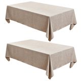 Toalha De Mesa Ajustável, Retangular De Linho Sintético, 152 X 259 Cm, Pacote Com 2