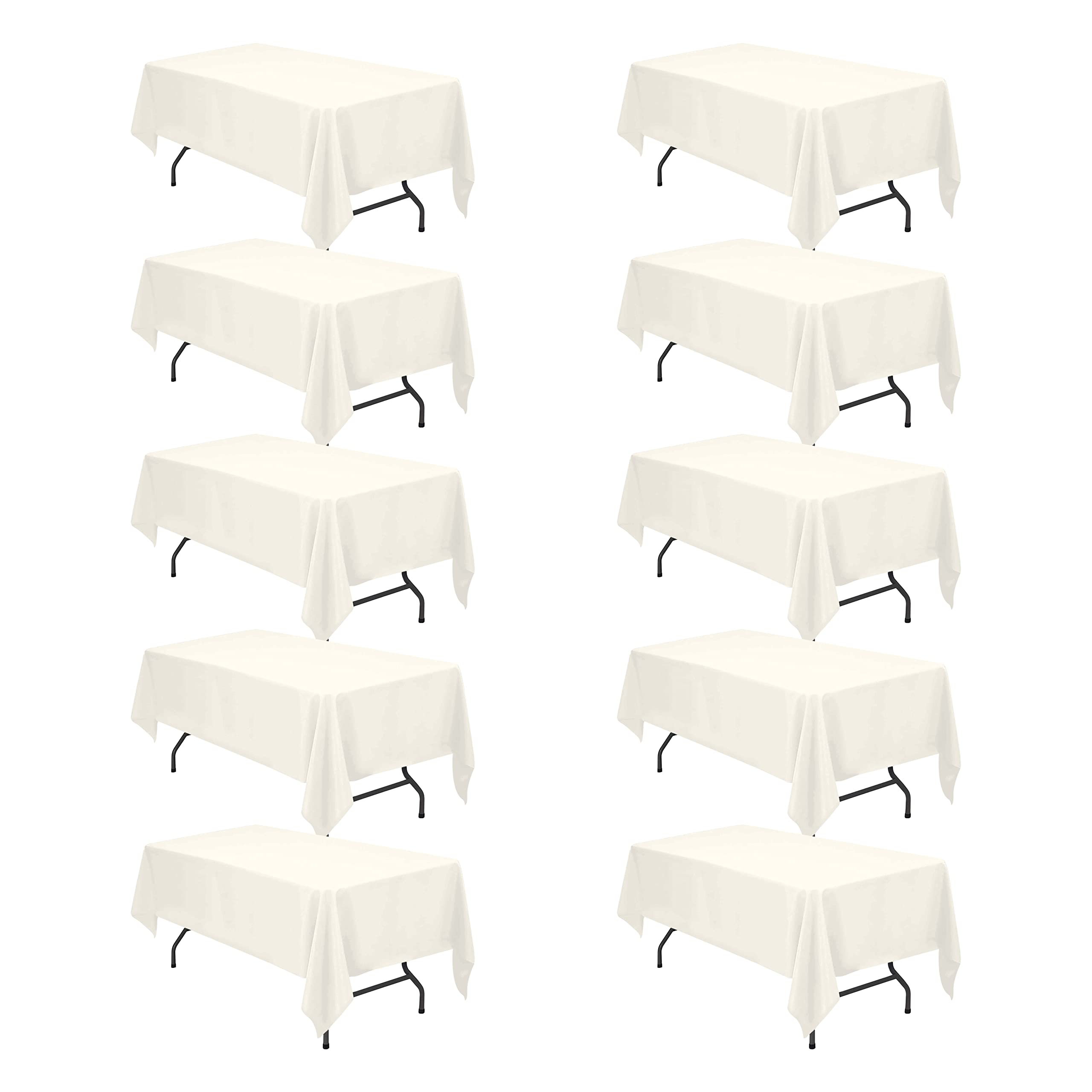 Toalha De Mesa Brillmax Ivory Polyester 180x260cm Para Mesa De 6 Pés