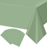 Toalha De Mesa Yidako Sage Green Plastic, Pacote Com 12 Unidades, Retangular De 137 X 274 Cm