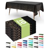 Toalha De Mesa De Plástico Descartável, Pacote Com 10, 137 X 274 Cm, Preto/rosa Dourado