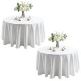 Toalha De Mesa Pureegg Redonda De 152 Cm De Poliéster Resistente A Rugas