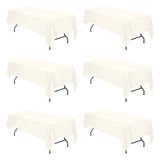 Toalha De Mesa Brillmax Ivory Polyester 180x320cm Para Mesa De 6 Pés