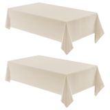 Toalha De Mesa Veblandy Retangular Resistente À Água 150x210cm Bege