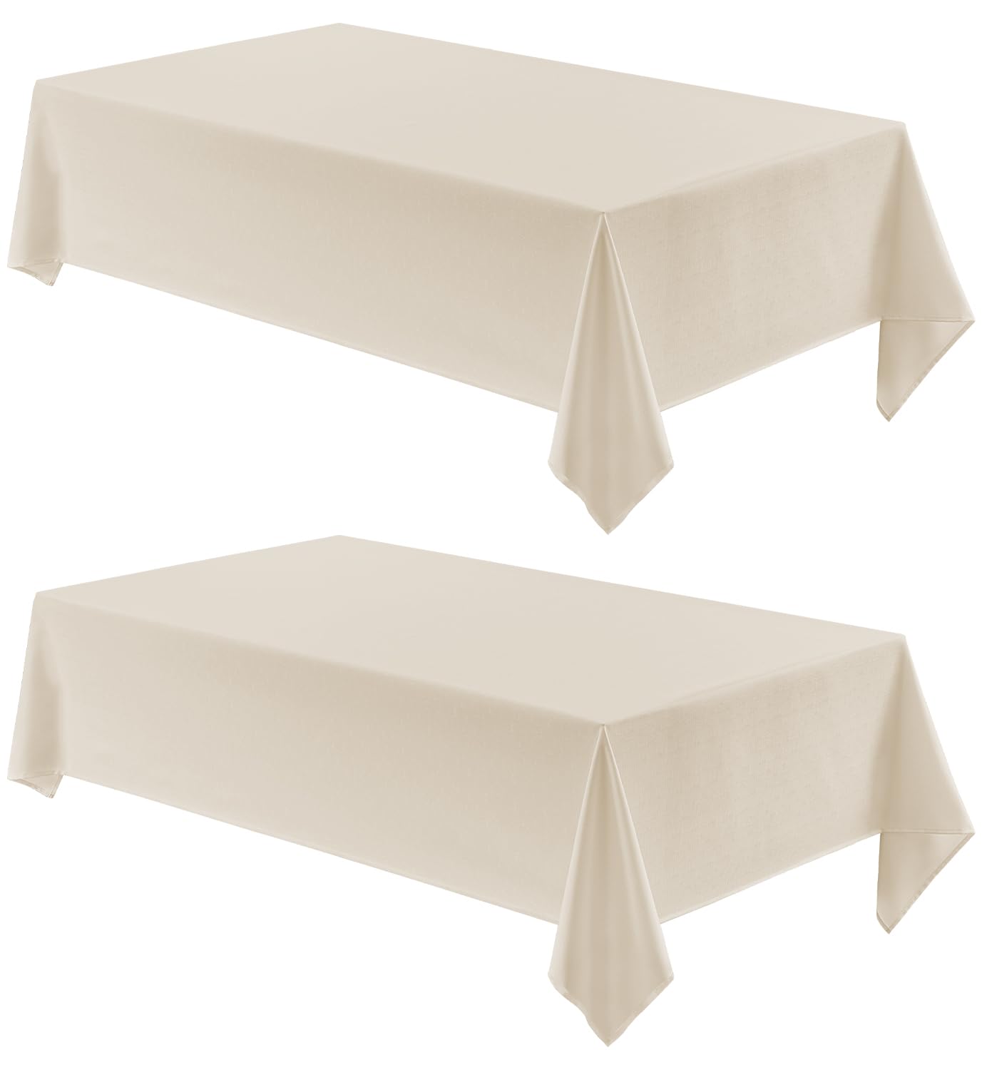 Toalha De Mesa Veblandy Retangular Resistente À Água 150x210cm Bege