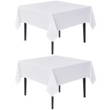 Toalha De Mesa Sancua Branca Quadrada 137x137cm, Pacote Com 2 Poliéster