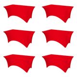 Toalha De Mesa Brillmax Red Fitted Spandex De 6 Pés Para Mesa Retangular