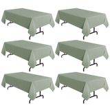 Toalha De Mesa Sancua Sage Green 152x259cm, Poliéster, Pacote Com 6