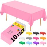 Toalha De Mesa De Plástico Descartável Befans 54x108 Em Rosa (10 Unidades)