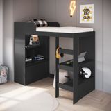 Cama Infantil Alta Multifuncional Com Estante E Escrivaninha Amsterdam Art In Moveis