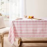 Toalha De Mesa Softalker Retangular Quadriculada 140x210cm Rosa