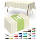Toalha De Mesa De Plástico Descartável, Pacote Com 10, 137x274cm, Marfim