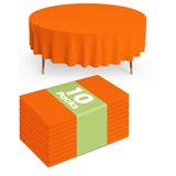 Toalha De Mesa De Plástico Descartável, Pacote Com 10 Unidades, 84", Orange Pureegg