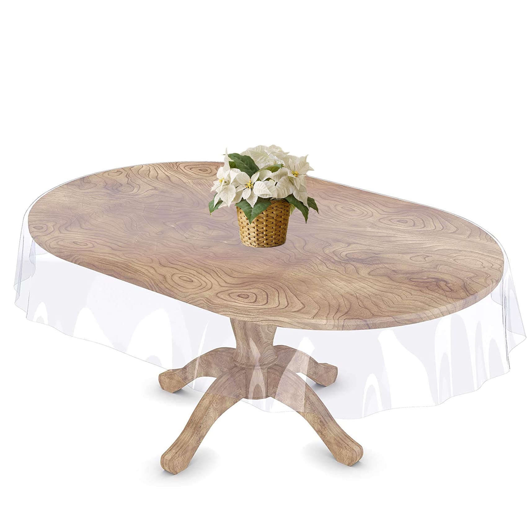 Capa De Toalha De Mesa Feelingwarm Clear Vinyl 60x90cm Oval