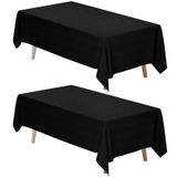Toalha De Mesa Fixwal, Tecido Preto De Poliéster 70x120cm, Pacote Com 2