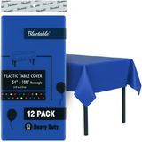 Toalha De Mesa Descartável De Plástico Azul, Pacote Com 12, 140x275cm