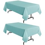 Toalha De Mesa Sancua De Poliéster Turquesa 152x259cm Para Mesa De 6 Pés