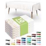 Toalha De Mesa De Plástico Descartável, Pacote Com 10, 137 X 274 Cm, Branco/ouro Rosa