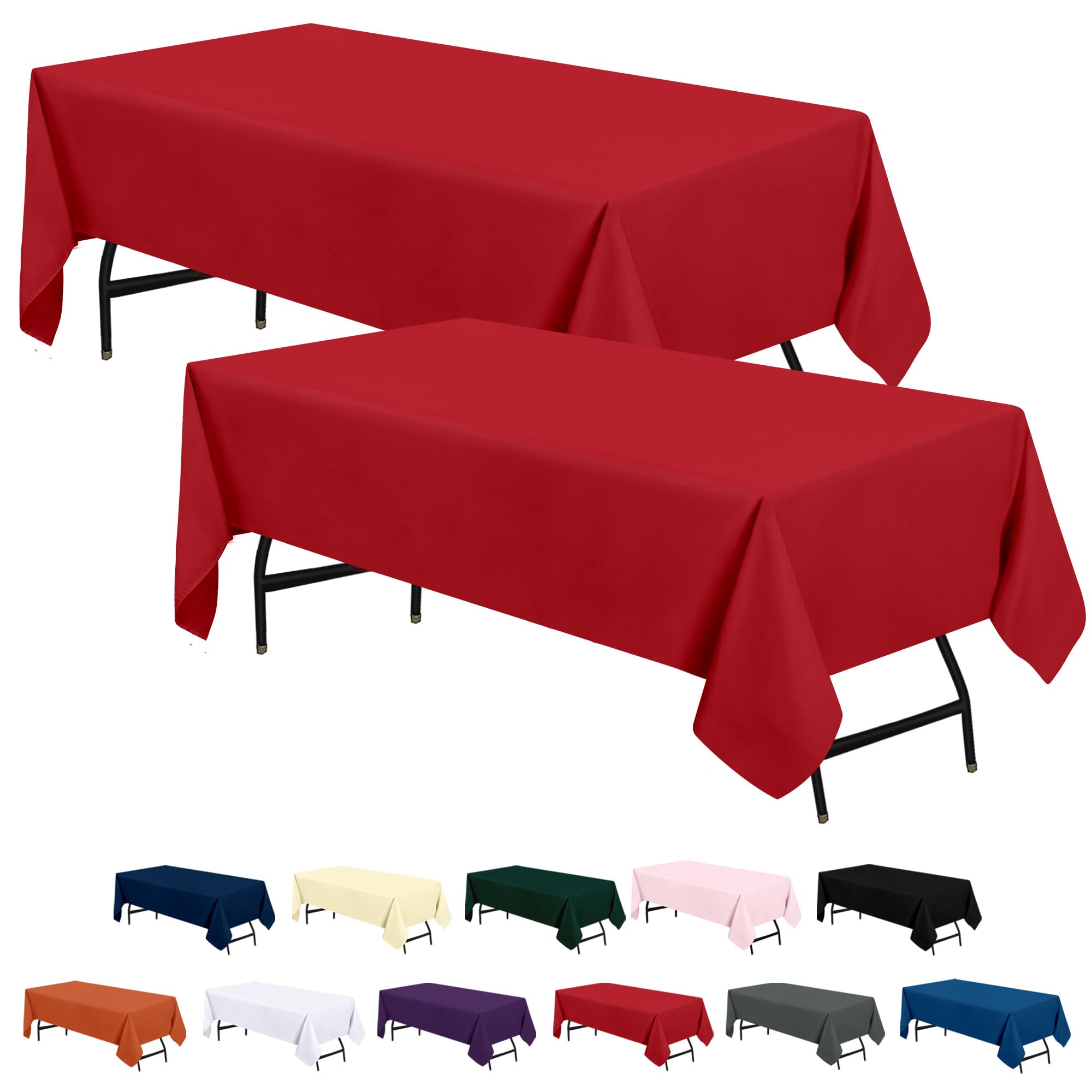 Toalha De Mesa Utopia Kitchen, Pacote Com 2 Unidades, 1,8 X 3 M, Retangular, Poliéster Vermelho