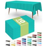 Toalha De Mesa De Plástico Descartável, Pacote Com 10 Para Festas, 54x108in
