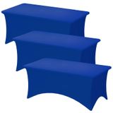 Toalha De Mesa Fixwal Retangular Azul Royal, 6 Pés, Pacote Com 3