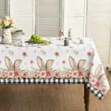 Toalha De Mesa Horaldaily Easter 152x213cm Poliéster Retangular