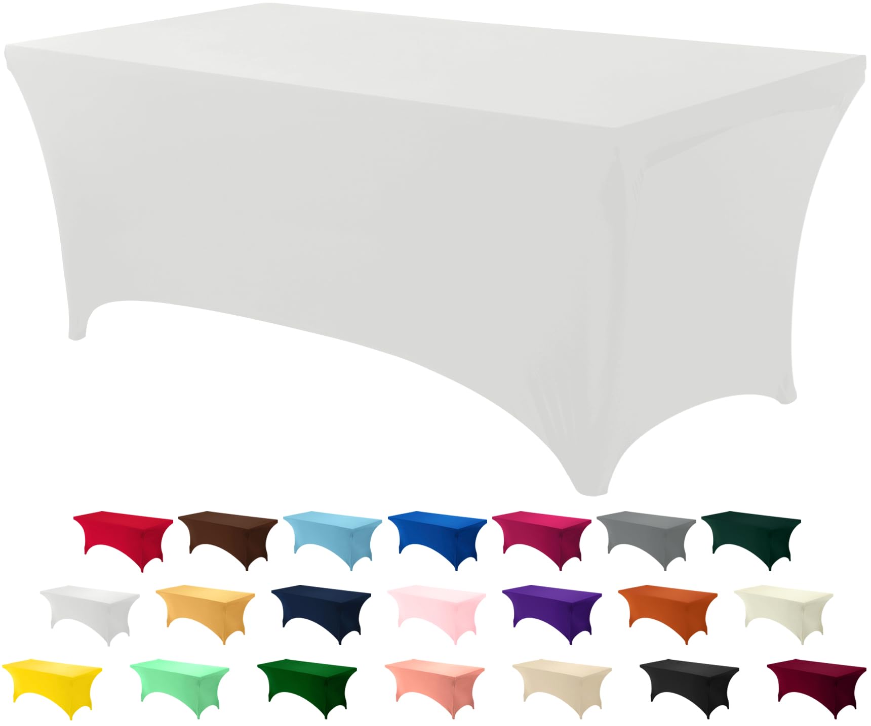 Toalha De Mesa Utopia Kitchen 8ft Spandex [1 Pacote, Branca] 200gsm