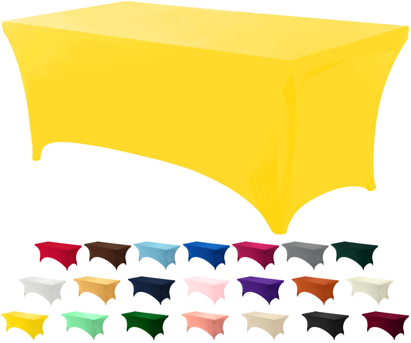 Toalha De Mesa Utopia Kitchen 6 Pés, Elastano, Amarela, 200 G/m², Elástica