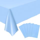 Toalha De Mesa Natnarr De Plástico Azul Claro, Pacote Com 6, 137x274cm