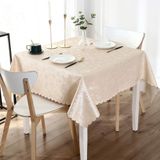 Toalha De Mesa Smiry De Vinil Impermeável 137 Cm Bege Quadrada