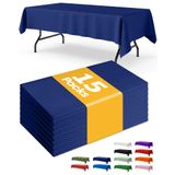 Toalha De Mesa Niuara Azul Marinho Retangular De Plástico 54x108"x15