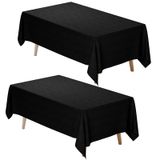 Toalha De Mesa Fixwal, Tecido De Poliéster Preto, 152x259cm, Pacote Com 2