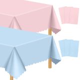 Toalha De Mesa Natnarr Gender Reveal Plastic, Pacote Com 6, 137x274cm