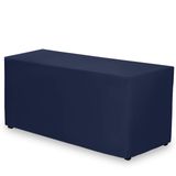 Toalha De Mesa Gee Di Moda, Mesa Retangular De 6 Pés Ajustada Em Azul Marinho
