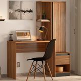 Escrivaninha Com Armario 1 Porta 1 Gaveta 1 Nicho Office Bélgica - Amendola-grafito