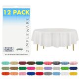 Toalha De Mesa Descartável Zimpleware Premium White Plastic (pacote Com 12)