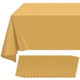 Toalha De Mesa Ragnhild Gold Plastic, Pacote Com 16 Unidades Para Mesas Retangulares