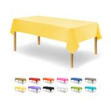 Toalha De Mesa De Plástico, Dimensões De Festa, Pacote Com 12, Amarela, 137x274cm