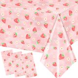 Toalha De Mesa Hakoti Strawberry, Pacote Com 3 Unidades Para O Primeiro Aniversário De Berry