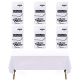 Toalha De Mesa De Plástico, Pacote Com 6, Eleclassi Premium, Branca, 137x274cm