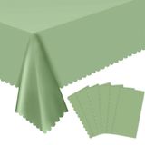 Toalha De Mesa Natnarr Plastic Sage Green, Pacote Com 6, 137x274cm