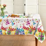 Toalha De Mesa Horaldaily Birthday 152x264cm Poliéster Retangular