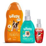 Kit Hidratação Beeps Shampoo+ Banho A Seco+ Colonia Melancia